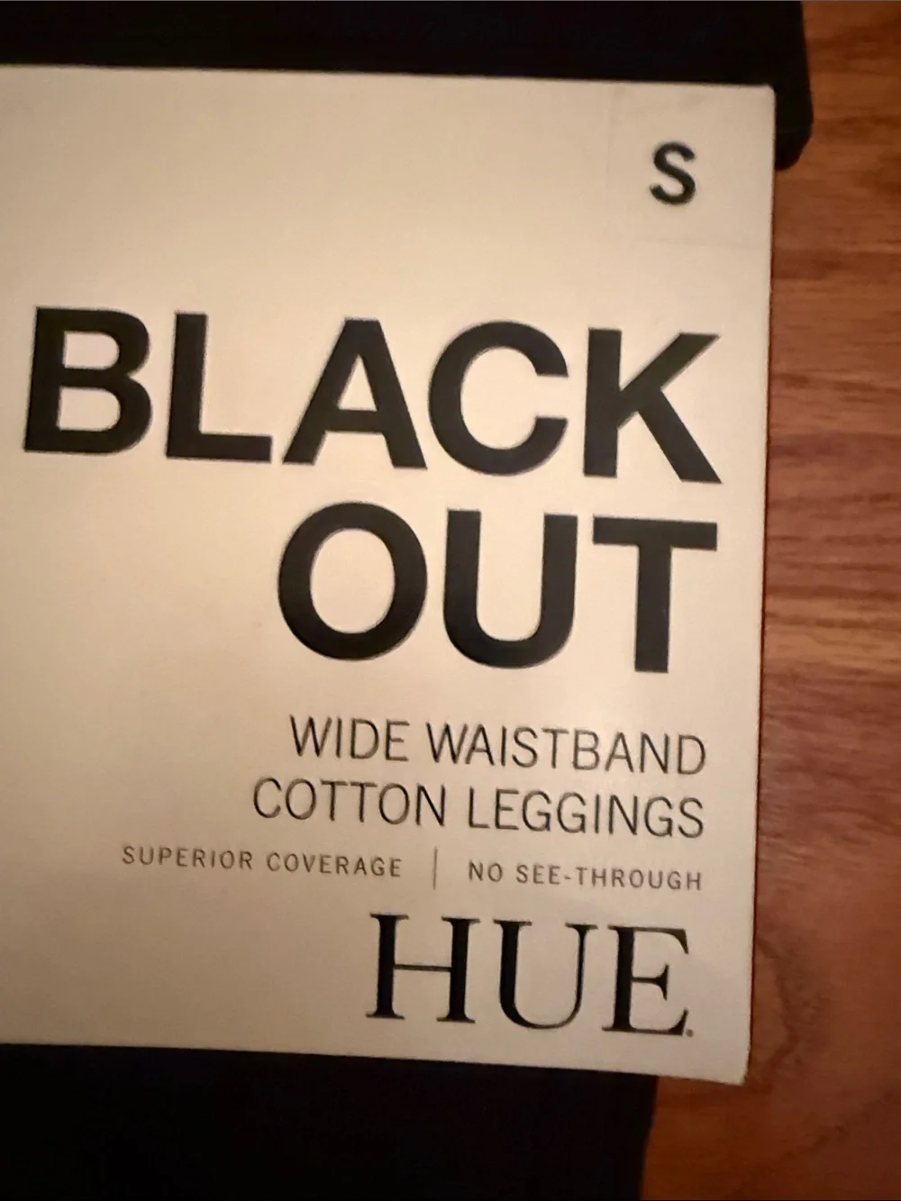 HUE Black Cotton Wide-Waistband‎ Leggings sz Small